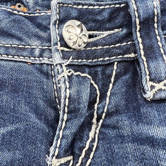 Rock Revival Women's Heather Capri Denim Pants Size 26 (2) Embellished Pockets - Picture 9 of 16